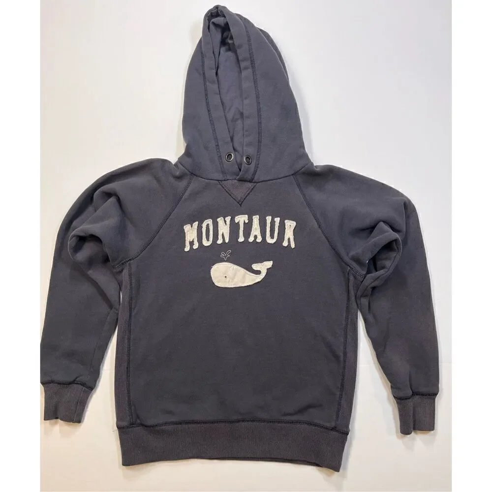 Montauk Appliqued Supersoft Hoodie w/ Whale Navy Blue 84 Brand Kids Size Medium